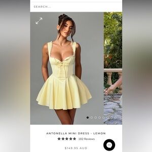 Antonella Mini Dress - Lemon